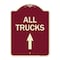 Signmission Driveway All Trucks Move Ahead W/ Up Arrow Heavy-Gauge Aluminum Sign, 24" x 18", BU-1824-24131 A-DES-BU-1824-24131 - alternate 1